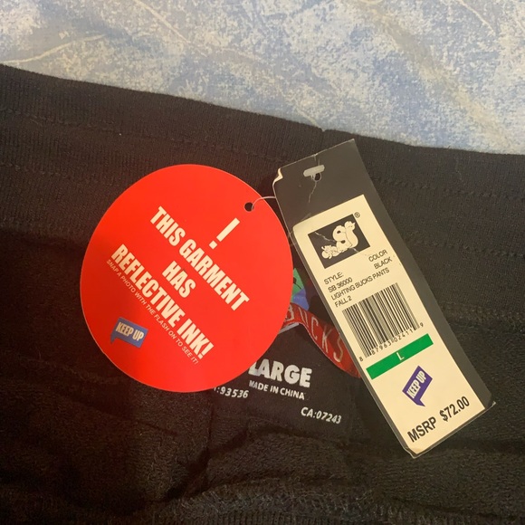 SLOWBUCKS MENS SWEATPANTS SIZE L BLACK Reflective material really HOT ! - Picture 9 of 15